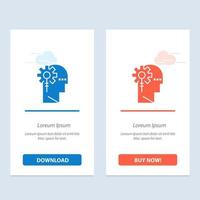 Analytics Critical Human Information Processing  Blue and Red Download and Buy Now web Widget Card Template vector