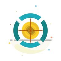 Dart Focus Target Dollar Abstract Flat Color Icon Template vector