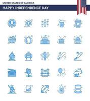 25 Creative USA Icons Modern Independence Signs and 4th July Symbols of country drink badge cola star Editable USA Day Vector Design Elements