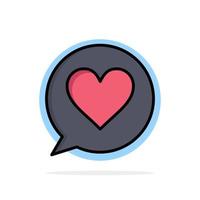 Chat Love Heart Abstract Circle Background Flat color Icon vector