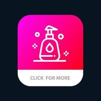 spray de limpieza botón de aplicación móvil limpia versión de línea android e ios vector