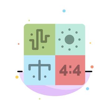 plantilla de icono de color plano abstracto de proceso de ingeniería de desarrollo de diseño de audio vector