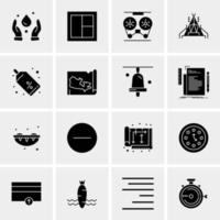 16 iconos de negocios universales vector ilustración de icono creativo para usar en proyectos relacionados con la web y dispositivos móviles