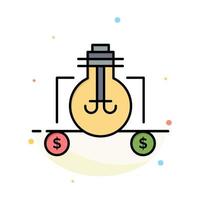 Bulb Idea Solution Dollar Abstract Flat Color Icon Template vector