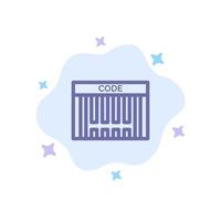 Bar Barcode Code Shopping Blue Icon on Abstract Cloud Background vector