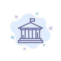 Bank Flag American Usa Blue Icon on Abstract Cloud Background vector