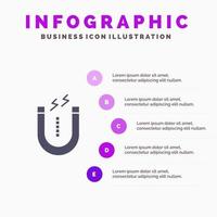 Magnet Attract Attracting Tool Infographics Presentation Template 5 Steps Presentation vector