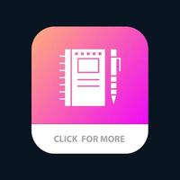 Sketch Notebook Drawing Notebook Pencil Sketch Mobile App Button Android and IOS Glyph Version vector