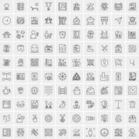 Set of 100 Creative Business Line Icons vector