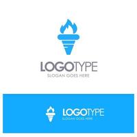 Flame Games Greece Holding Olympic Blue Solid Logo with place for tagline vector