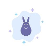 Bunny Easter Easter Bunny Rabbit Blue Icon on Abstract Cloud Background vector