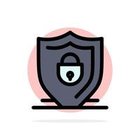 Internet Shield Lock Security Abstract Circle Background Flat color Icon vector