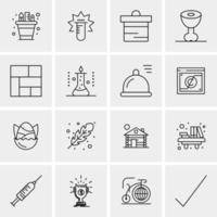 16 iconos de negocios universales vector ilustración de icono creativo para usar en proyectos relacionados con la web y dispositivos móviles