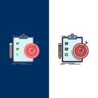 goals report analytics target achievement Flat Color Icon Vector