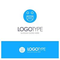 emojis feliz motivación azul sólido logotipo con lugar para el eslogan vector