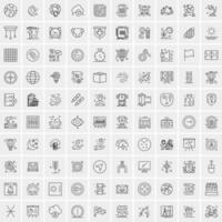 conjunto de 100 iconos de línea de negocios creativos vector