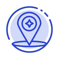 Map Compass Navigation Location Blue Dotted Line Line Icon vector