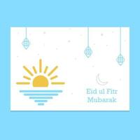 Eid Mubarak greeting Card Illustration vector