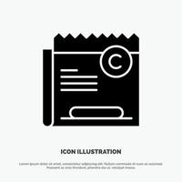 Copy Copyright Restriction Right File solid Glyph Icon vector