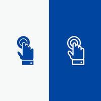 Touch Touchscreen Interface Technology Line and Glyph Solid icon Blue banner vector