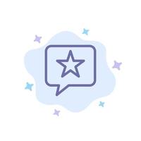 Chat Favorite Message Star Blue Icon on Abstract Cloud Background vector