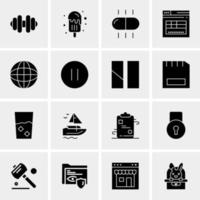 16 iconos de negocios universales vector ilustración de icono creativo para usar en proyectos relacionados con la web y dispositivos móviles