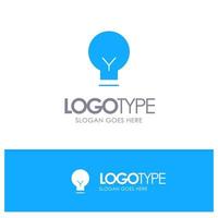 Light Bulb Basic Ui Blue Solid Logo with place for tagline vector