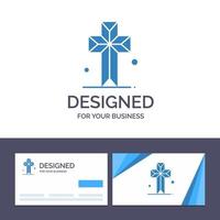 Creative Business Card and Logo template Cathedral Church Cross Parish Vector Illustration