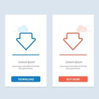 Arrow Down Download  Blue and Red Download and Buy Now web Widget Card Template vector