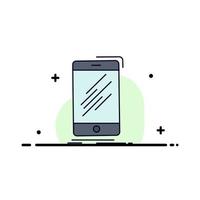 Device mobile phone smartphone telephone Flat Color Icon Vector