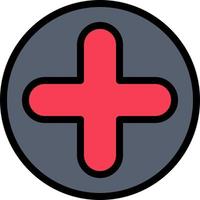 Plus Sign Hospital Medical Business Logo Template Flat Color vector