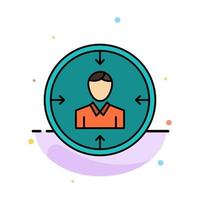 Target Employee Hr Hunting Personal Resources Resume Abstract Flat Color Icon Template vector
