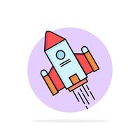 space craft shuttle space rocket launch Flat Color Icon Vector