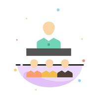 Meeting Team Teamwork Office Abstract Flat Color Icon Template vector