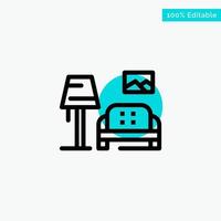 Lump Room Sofa Gallery turquoise highlight circle point Vector icon