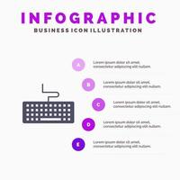 Key Keyboard Hardware Education Infographics Presentation Template 5 Steps Presentation vector