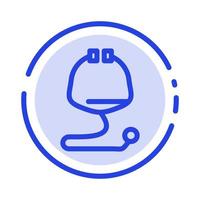 Medical Healthcare Medical Stethoscope Blue Dotted Line Line Icon vector