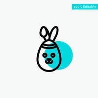 Rabbit Easter Bunny turquoise highlight circle point Vector icon