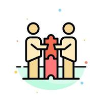 Partners Collaboration Business Cooperation Partners Partnership Abstract Flat Color Icon Template vector