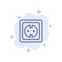 Electrical Energy Plug Power Supply Socket Blue Icon on Abstract Cloud Background vector