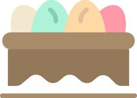 Basket Easter Egg  Flat Color Icon Vector icon banner Template