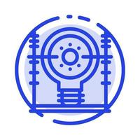 definir el icono de línea de línea punteada azul de energía de generación de ingeniería de energía vector