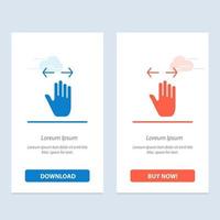 Hand Gesture Left Right zoom out  Blue and Red Download and Buy Now web Widget Card Template vector