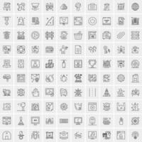 conjunto de 100 iconos de línea de negocios creativos vector