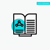 Medical Test Report Book turquoise highlight circle point Vector icon