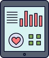 monitoring health heart pulse Patient Report Flat Color Icon Vector