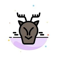 Alpine Arctic Canada Reindeer Abstract Flat Color Icon Template vector