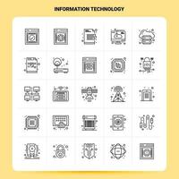 OutLine 25 Information Technology Icon set Vector Line Style Design Black Icons Set Linear pictogram pack Web and Mobile Business ideas design Vector Illustration