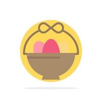 Basket Egg Easter Abstract Circle Background Flat color Icon vector