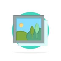 Frame Gallery Image Picture Abstract Circle Background Flat color Icon vector